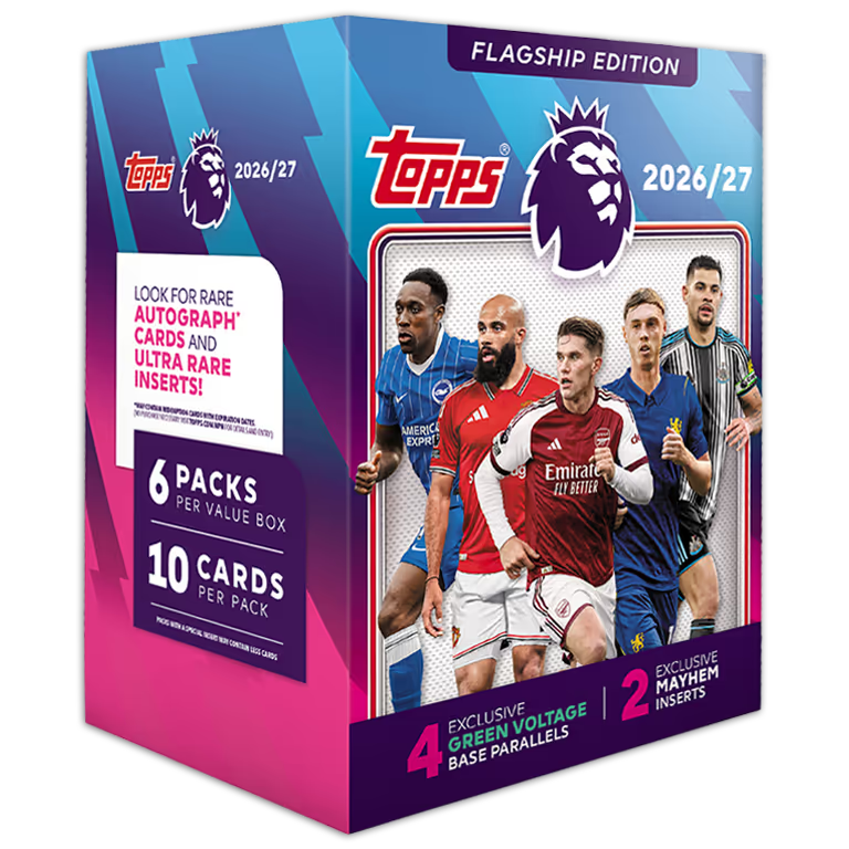 2026-27 TOPPS Flagship Premier League Soccer Cards Value Blaster Box